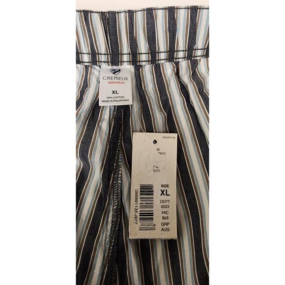 CREMIEUX LOUNGWEAR PLAID GRAY/BLUE ELASTIC DRAWSTRING PAJAMA PANTS SIZE XL - Picture 6 of 6